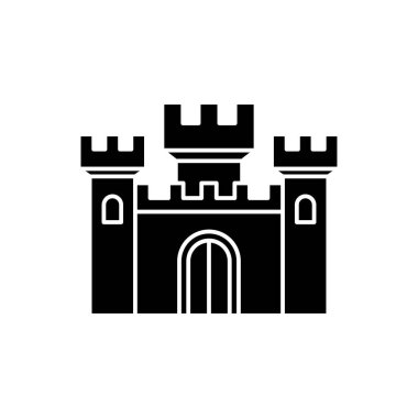 Castle simgesi tasarım şablonu vektör çizimi