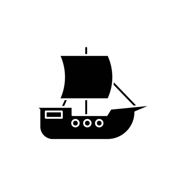 Εικόνα Διανυσματικού Προτύπου Σχεδίασης Εικονιδίου Πλοίου — Διανυσματικό Αρχείο