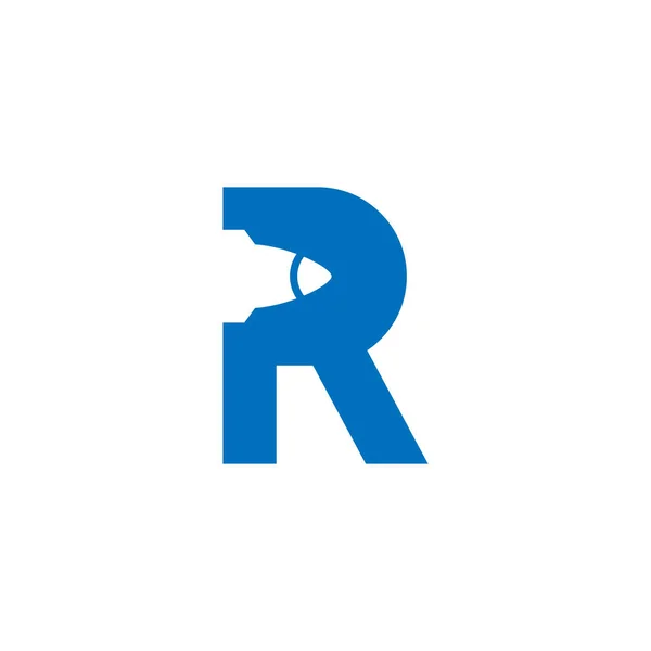 Initiële Raket Logo Ontwerp Template Vector Illustratie — Stockvector