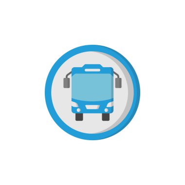 Otobüs Durağı simge tasarım şablonu çizimi