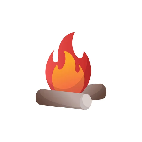 Campfire Pictogram Ontwerp Template Vector Illustratie — Stockvector