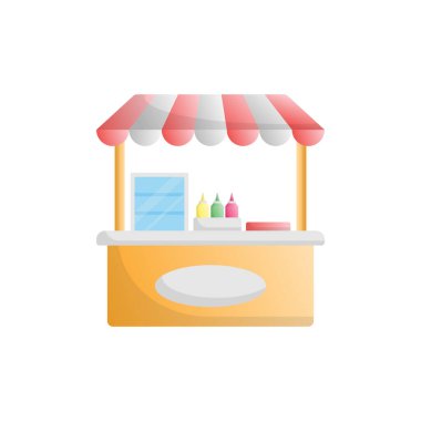 Gıda Arabası simgesi tasarım şablon çizimi