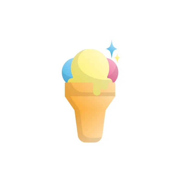 Icono Helado Plantilla Diseño Vector Ilustración — Archivo Imágenes Vectoriales