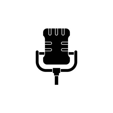 Mikrofon simgesi tasarım şablon çizimi