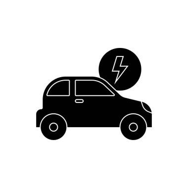 Elektrikli Araba simgesi tasarımı vektör çizimi