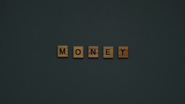 ブラックボード上でお金の言葉をアニメーション — ストック動画