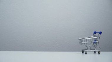 stop motion a cart shopping moving around copy space.