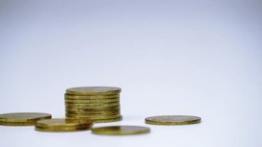stop motion a coins stack increase. business growth concept.