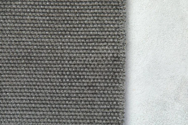 Abstrakt textur av grov bomullstyg eller duk med ritning från fibrer ett kors på tvären för bakgrunder av grå färg — Stockfoto