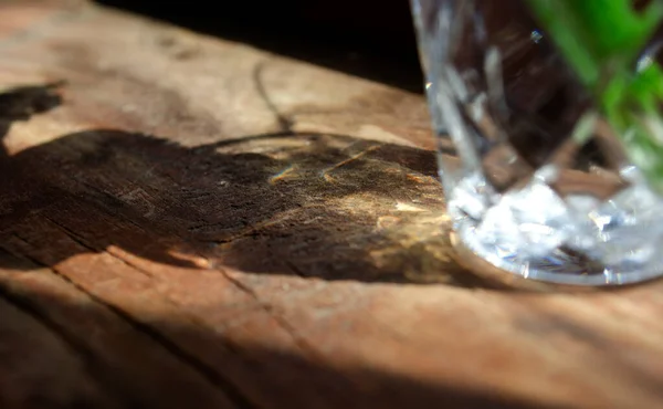 Вода Склі Каустичним Світлом Дисперсійне Світло Кришталеве Світло Тінь Дерев — стокове фото