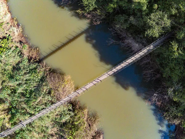 Podul Jurnal Peste Mic Râu Pădure Din Sao Jose Hortencio — Fotografie, imagine de stoc