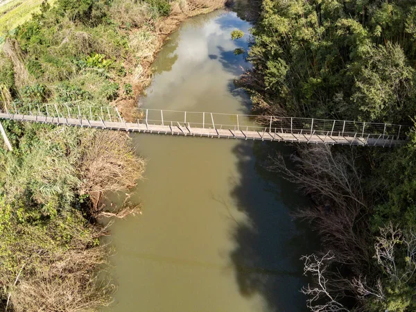 Ponte Toras Sobre Pequeno Rio Floresta São José Hortencio Rio — Fotografia de Stock