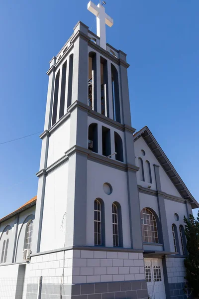 Μικρή Εκκλησία Σταυρό Και Καμπαναριό Monte Alverne Rio Grande Sul — Φωτογραφία Αρχείου