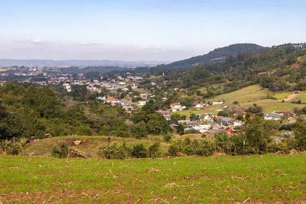 Gårdsfält Med Skog Och Sao Jose Hortencio Rio Grande Sul — Stockfoto