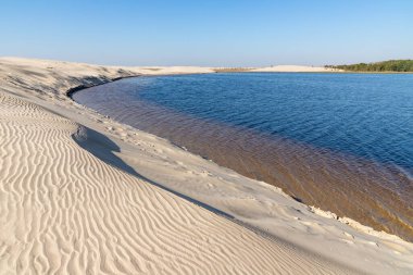 Kum tepeleri ve göl, Bacopari, Mustardas, Rio Grande do Sul, Brezilya