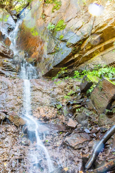 Kleine Waterval Met Rotsen Vegetatie Nova Petropolis Rio Grande Sul — Stockfoto