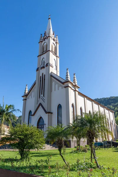 Çan Kulesi Olan Kilise Morro Reuter Rio Grande Sul Brezilya — Stok fotoğraf