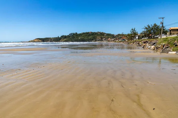 Plaża Ribanceira Domami Roślinami Barra Ibiraquera Imbituba Santa Catarina Brazylia — Zdjęcie stockowe