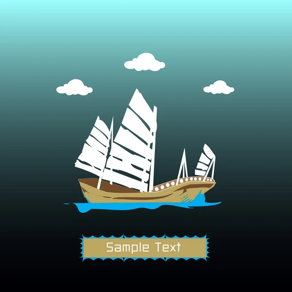 Barque, Barco corteza — Vector de stock