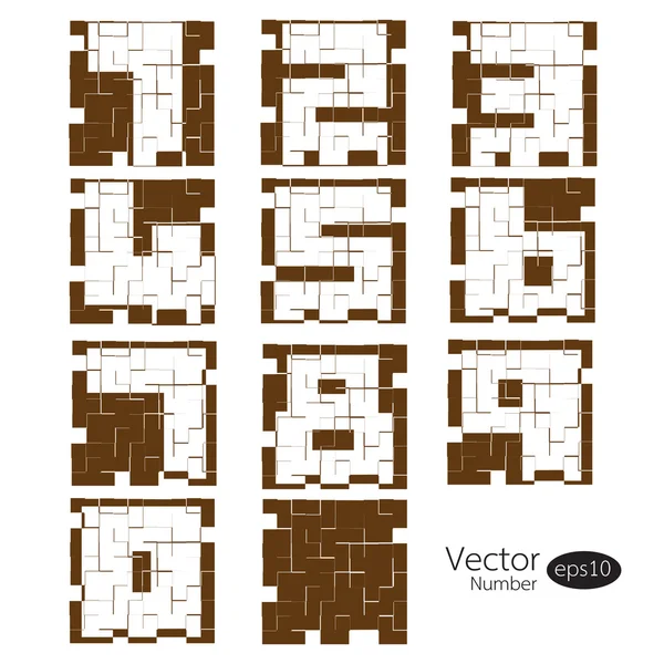 Números com abstrato azulejos fundo —  Vetores de Stock