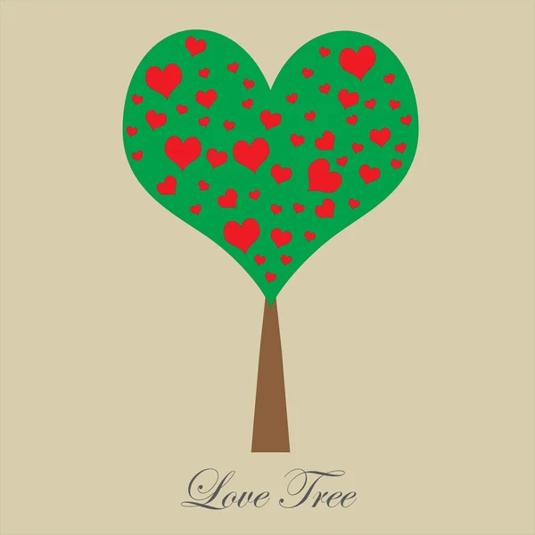 Valentine tree, love — Stock Vector