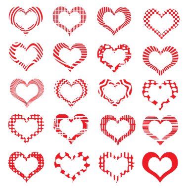 küme simgesi kalp Valentine çizgili