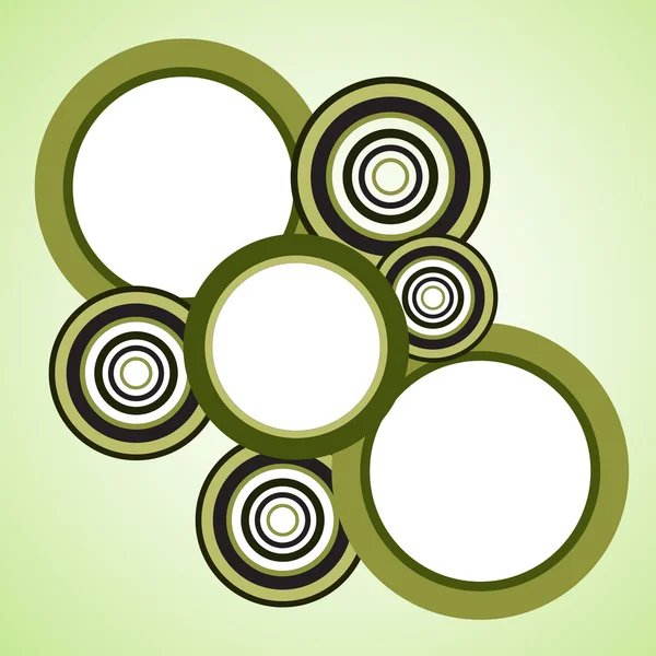 Abstract circle green retro background — Stock Vector