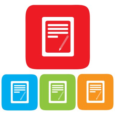 kalem ve kağıt simgesi, vektör çizim.