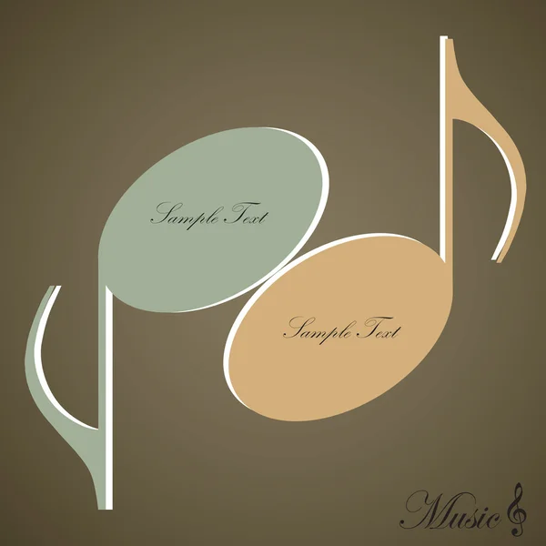 Music note label — Stock Vector
