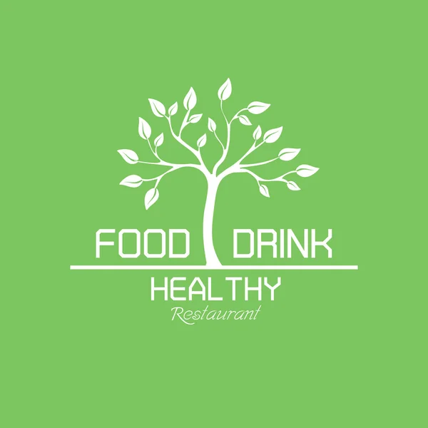 食べ物や飲み物の健康レストラン ラベル — ストックベクタ