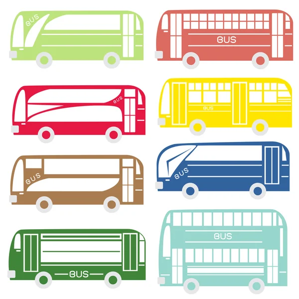 City and tourist buses, Vector illustration — Stock Vector