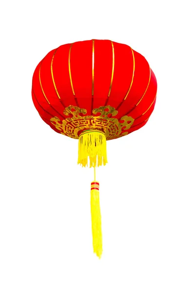 Lanterna chinesa vermelha isolada em fundo branco — Fotografia de Stock