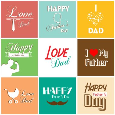 Happy father's day card with font, typography