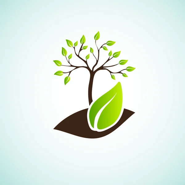 Pensar verde - signo de ecología — Vector de stock
