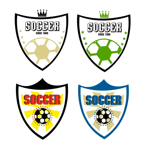 Conjunto de insignia de fútbol — Vector de stock