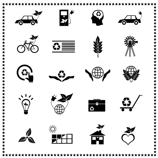 Conjunto de ícones ecológicos — Vetor de Stock