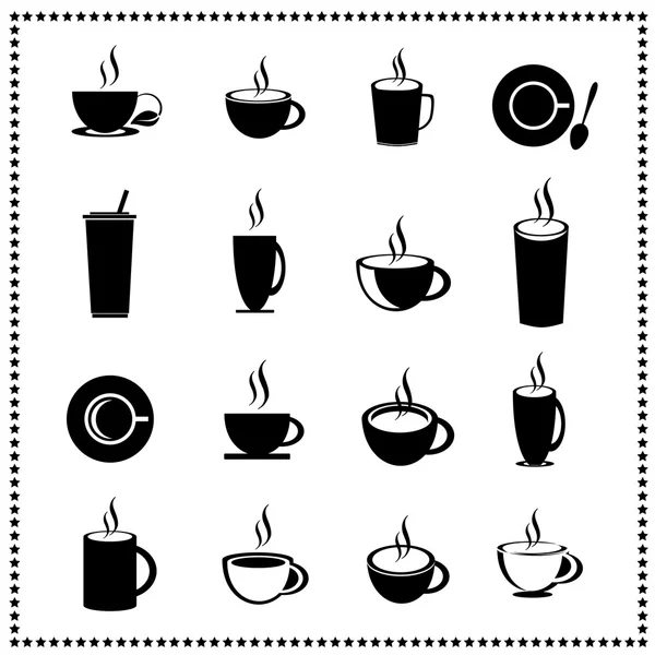 Набор чашки кофе и чашки чая — стоковый вектор