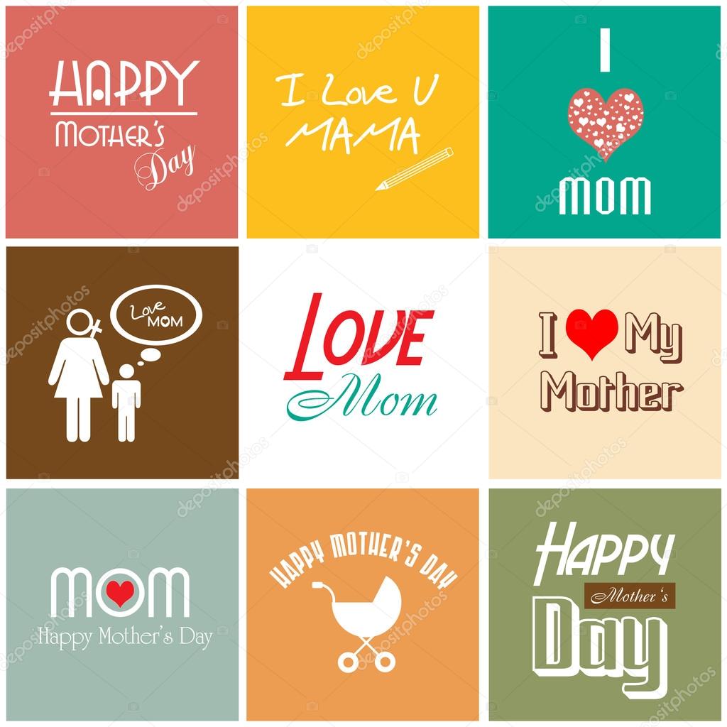 Happy mother's day card with font, typography