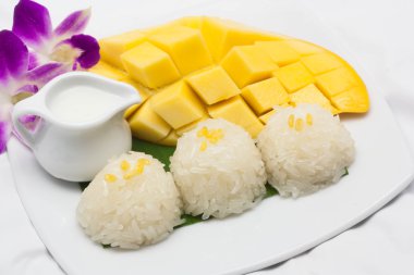 Mango with sticky rice clipart