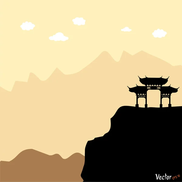 Silhouette vectorielle d'une arche chinoise — Image vectorielle
