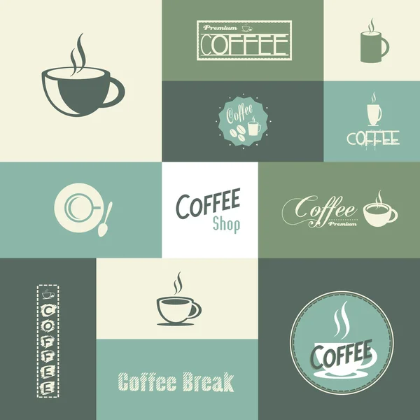 Fundo de café vintage retro com tipografia — Vetor de Stock