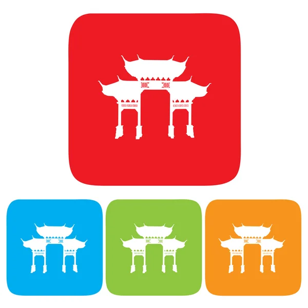 Chinese archway pictogram — Stockvector