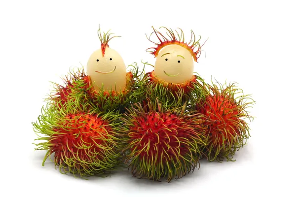 Jagodzian Rambutan jest owocem z słodkie czerwone powłoki — Zdjęcie stockowe