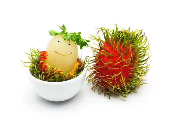 Rambutan is a fruit with sweet red shell — Stock Photo, Image