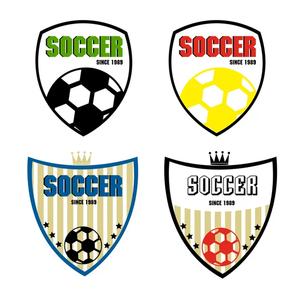 Conjunto de insignia de fútbol — Vector de stock