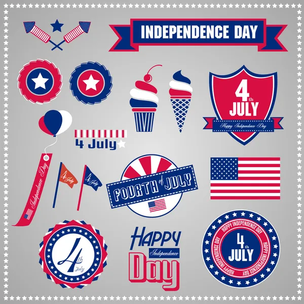 4 Temmuz Bağımsızlık günü için tasarım öğeleri kümesi