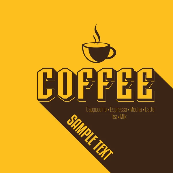 Retro Vintage Kaffee Hintergrund mit Typografie — Stockvektor