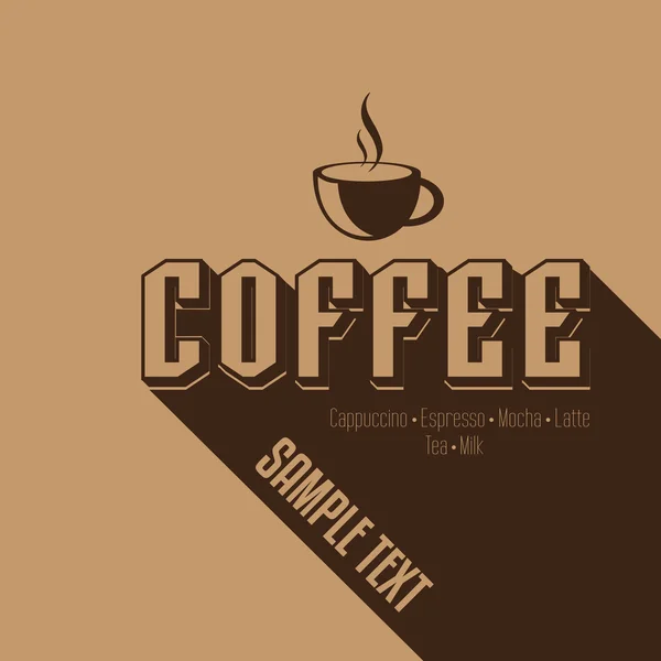 Retro Vintage Koffie Achtergrond met Typografie — Stockvector