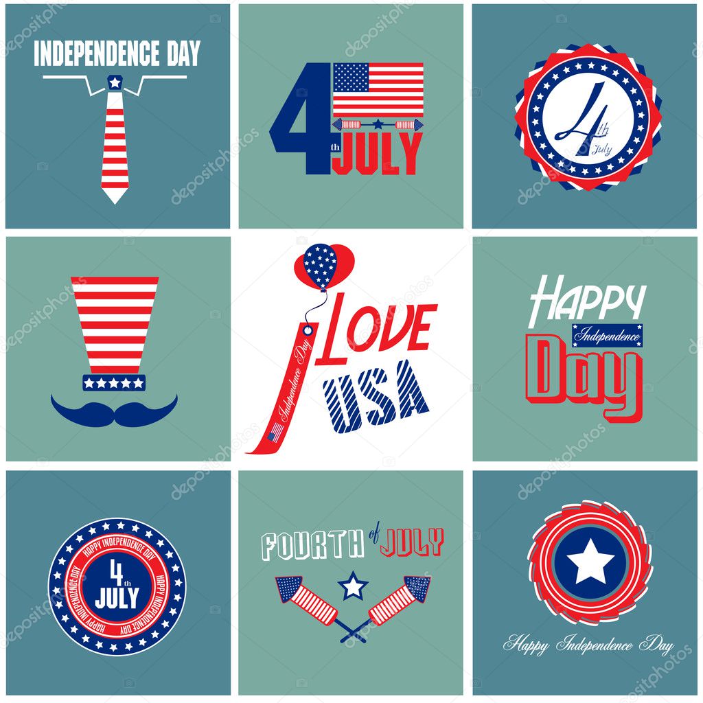 Happy Independence day card with font, typography