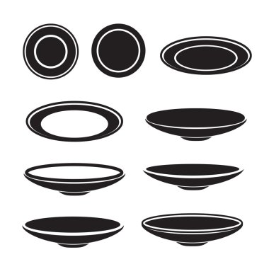 Dish icon, Vector illustration clipart